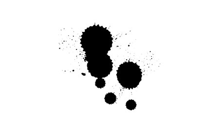 black ink brush splatter splash artistic grunge graphic elementのイラスト素材