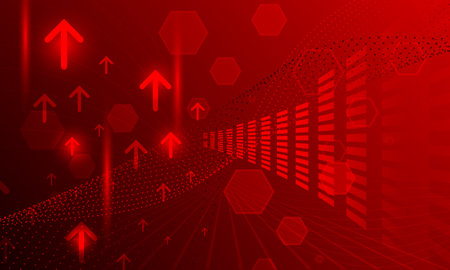 red arrows lines electronic cyberspace networking abstract high technology backgroundのイラスト素材