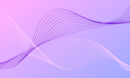 purple pink business lines wave curves on smooth gradient abstract backgroundのイラスト素材