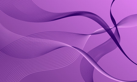 purple business lines wave curves on soft gradient abstract backgroundのイラスト素材