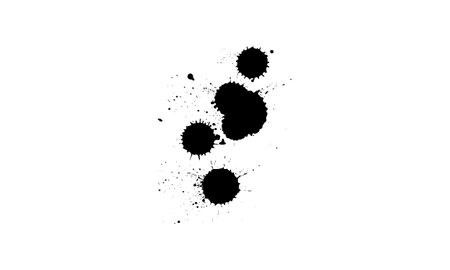 black ink brush painting dropped splatter splash artisticのイラスト素材