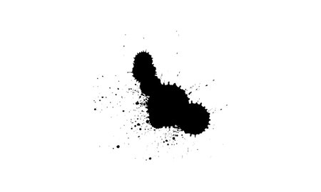 black ink brush splash splatter artistic grunge graphic elementのイラスト素材