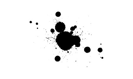 black ink brushed drip splatter splash artistic grunge graphic elementのイラスト素材