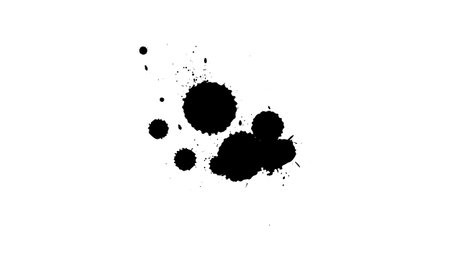 black ink brush painting splatter splash artistic grunge graphic elementのイラスト素材