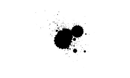 black ink brush painting splatter splash on white backgroundのイラスト素材