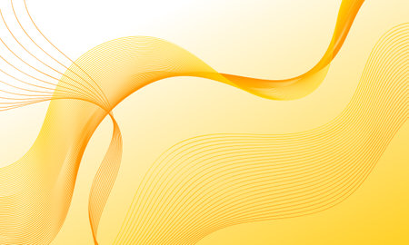yellow orange lines wave curves with soft gradient abstract backgroundのイラスト素材