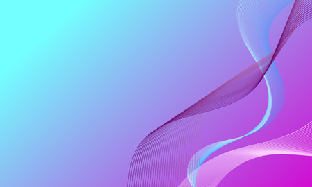 blue purple violet smooth lines wave curve on soft gradient abstract backgroundのイラスト素材