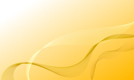 yellow light smooth lines wave curves on soft gradient abstract backgroundのイラスト素材