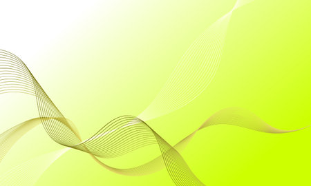 green yellow smooth lines wave curves on soft gradient abstract backgroundのイラスト素材