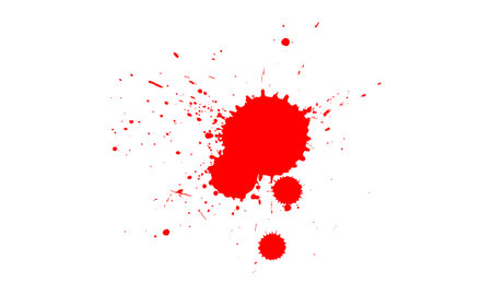 red watercolor brush painting splatter splash artistic grunge graphic elementのイラスト素材
