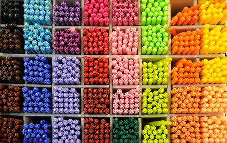 Lots of Assorted Colors Marker Pensの写真素材