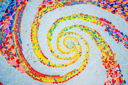 Art mosaic glass on the wallの写真素材
