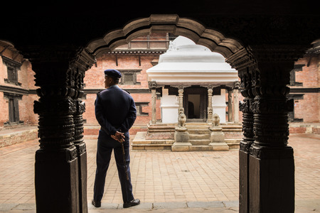 BHAKTAPUR, NEPAL, November 15: Portrait of Nepalese man, Nepal 2015.のeditorial素材