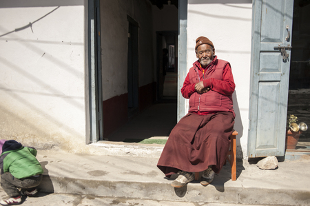 BHAKTAPUR, NEPAL, November 15: Portrait of Nepalese man, Nepal 2015.のeditorial素材