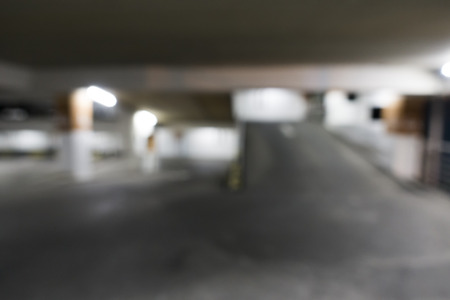 blur cars parking with bokeh light Background for use as Backgroundの写真素材