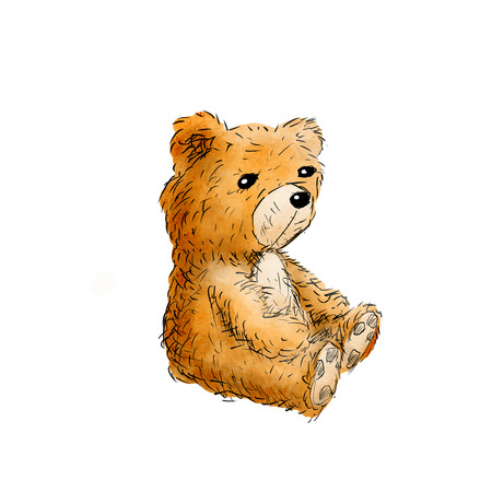 lustration of Happy bear in white background.の写真素材