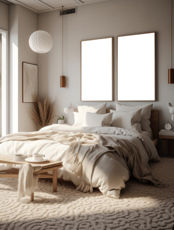 bedroom interior architecture features a minimalist styleの素材