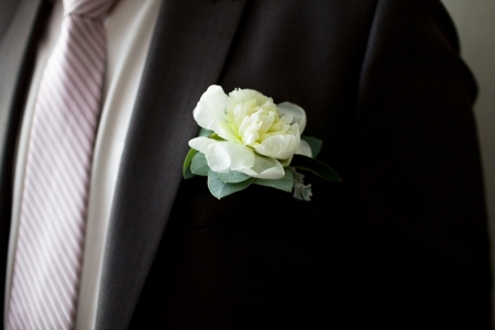 Wedding Boutonniere On Suit Jacket
