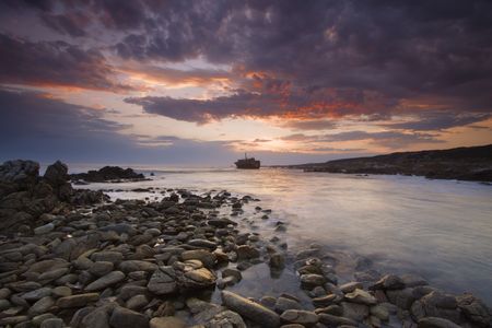 Wreck at most southern point of africaの写真素材