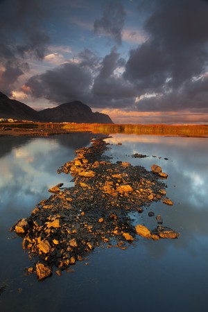 Image of a dry Lake in the Western Cape in South Africaの写真素材