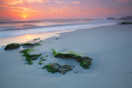 Image of a Sunset on a beach in the Western Cape South Afrciaの写真素材