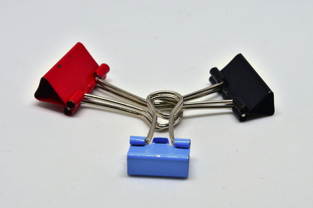 Three clamps for paper.の写真素材