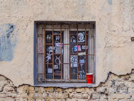 A window in an old house in Moscowの写真素材