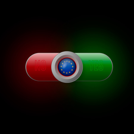 Glossy button with European Union flagのイラスト素材