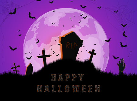 Halloween cemetery background.のイラスト素材