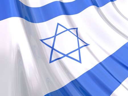 Glossy Flag of Israelの写真素材