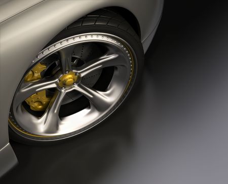 Chromed wheel with yellow details. Exclusive design, good to use without reference of mark. Your...