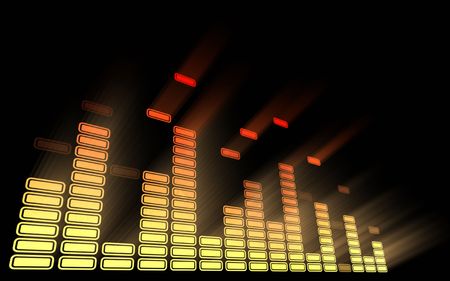 Equalizer 3D with volume light. Concept of sound and music.の写真素材