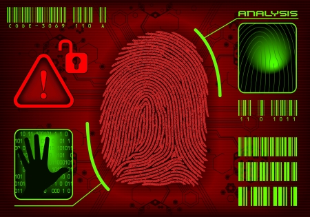 Fingerprint Access. Vector image add or remove informationのイラスト素材