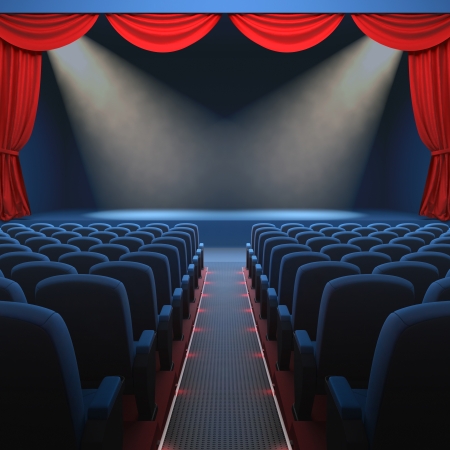 Lighted stage waiting the presentation. の写真素材