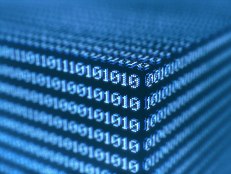 Binary background with depth of field. Concept of technology.の写真素材