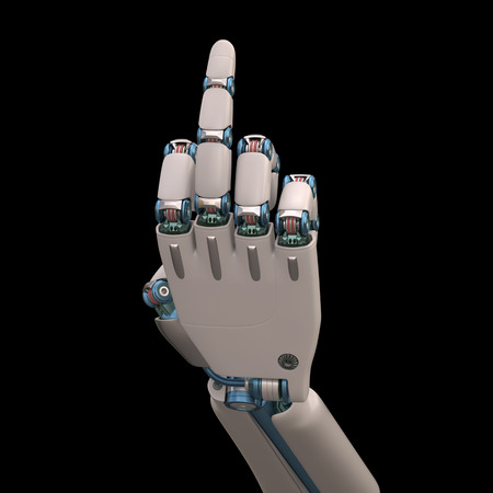 Robotic hand shaped and measures that mimic the human skeleton. Clipping path included.の写真素材