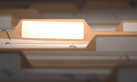 Files with white labels and focus on only one folder.の写真素材