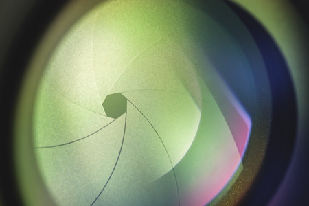 Aperture blades exposed with depth of field in the hole.
