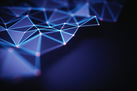 3D illustration. Abstract background, connection and lines of technology.