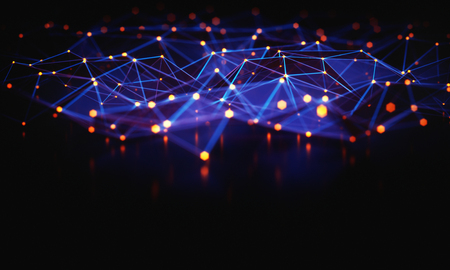 3D illustration. Abstract background, connection and lines of technology.