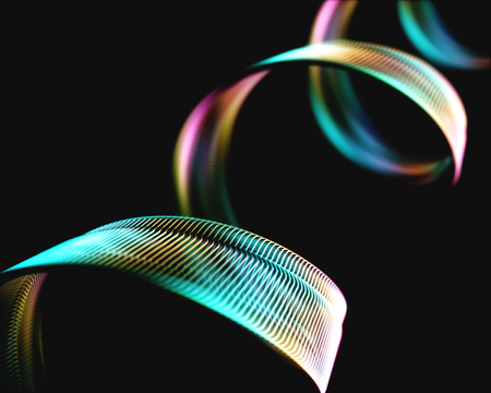 3D illustration. Geometric colorful abstract image in spiral. Concept image in the form of DNA...