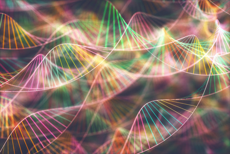 Image of genetic codes DNA. Concept image for use as background. Colored 3D illustration.の写真素材