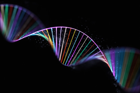 Image of genetic codes DNA. Concept image for use as background. Colored 3D illustration.の写真素材