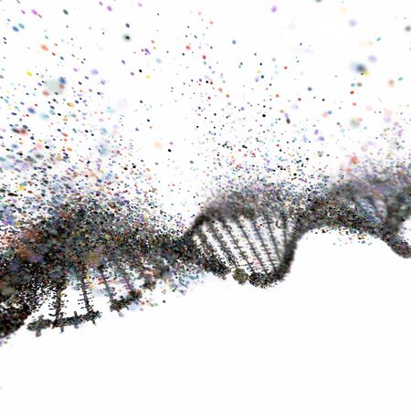 Colorful DNA molecule. Structure of the genetic code. Genetic Syndrome and Genetic Disorder, 3D...