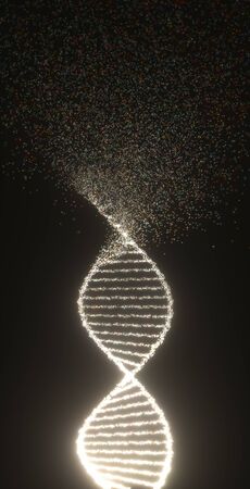 Colorful DNA molecule. Structure of the genetic code. Genetic Syndrome and Genetic Disorder, 3D illustration of science concept.の写真素材