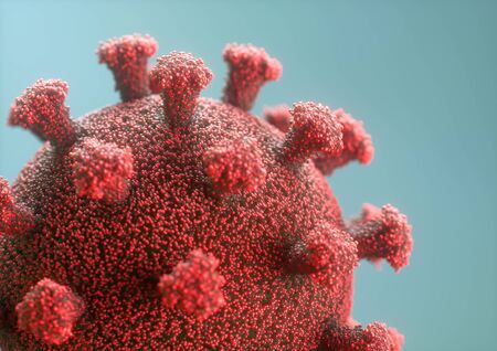Viral particle is made up of a nucleus of nucleic acid (DNA or RNA) surrounded by a protein coat.の写真素材