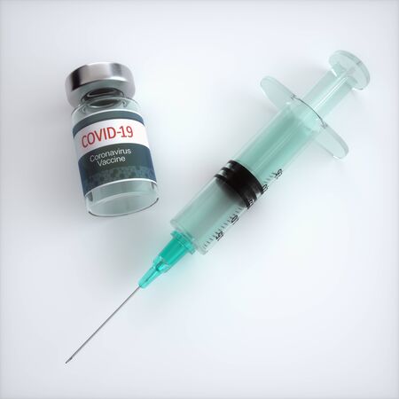 Conceptual image for the discovery of a vaccine for the Covid-19の写真素材