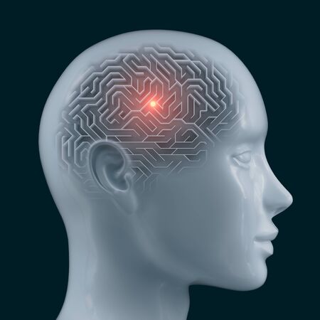 Brain shaped maze with clipping path included. Conceptual image of science and medicine. 3D...