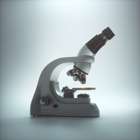 Optical electron microscope. Laboratory instrument with clipping path included.の写真素材