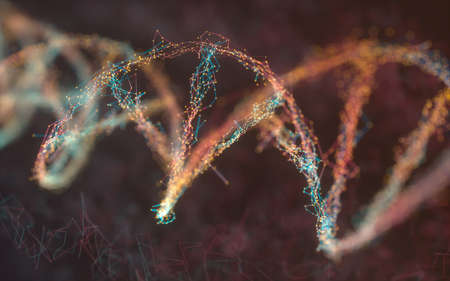 Abstract image of genetic codes DNA. Concept image for use as background. 3D illustration.の写真素材